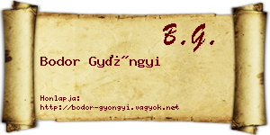 Bodor Gyöngyi névjegykártya