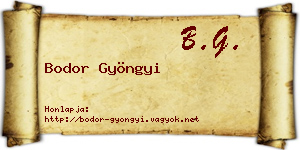 Bodor Gyöngyi névjegykártya