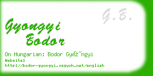 gyongyi bodor business card